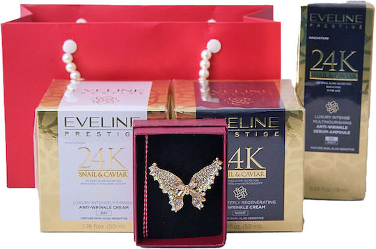 Set Cadou Tenderness Brosa Martisor Fluture Cremă De Zi Anti-îmbătrânire Cu Caviar De Melc 50 Ml Ser Facial Cu Caviar De Melc Eveline Prestige În Husă Elegantă Stil Geantă Roșu Aurie Set Cadou Tenderness Brosa Martisor Fluture Cremă De Zi Anti-îmbătrânire Cu Caviar De Melc 50 Ml Ser Facial Cu Caviar De Melc Eveline Prestige În Husă Elegantă Stil Geantă Roșu Aurie