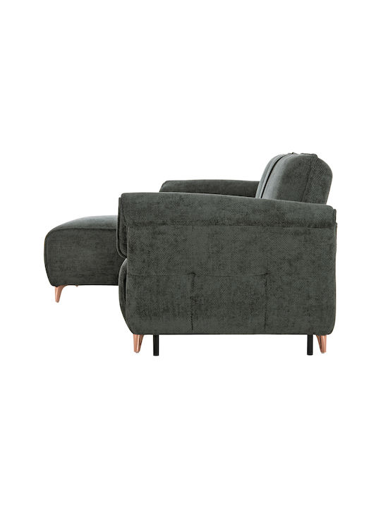 Mailo Corner Sofa Bed with Reversible Angle Green 300x145x80cm
