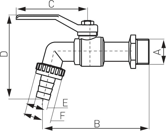 Ball Valve Pipe Connector 1-2"