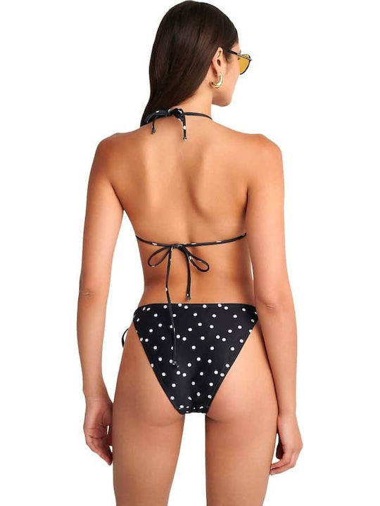 Dotted Polca Bikini Triangle Black