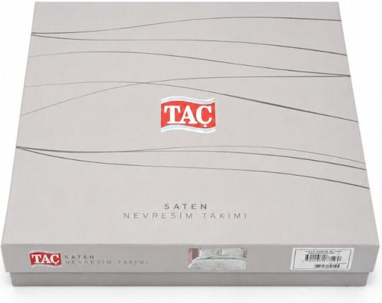 Tac Σετ Παπλωματοθήκη (2 τμχ) Βαμβακοσατέν 160x220cm Μονή με Μαξιλαροθήκη & 1 Σεντόνι Powder Pink