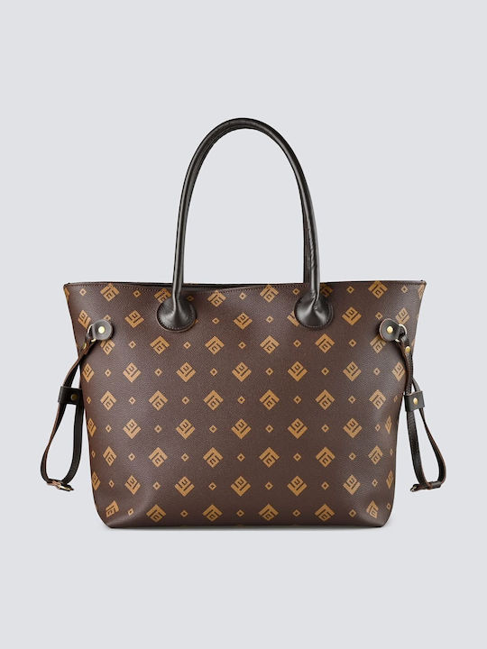 Annette Large Signature Women's Shopper Bag Made of Artificial Leather in Brown