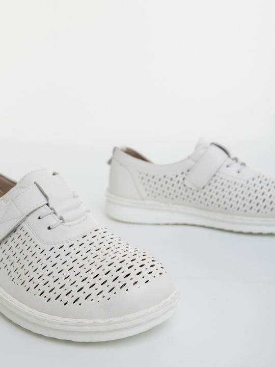 Oxfords Din Piele Pentru Femei În Culoare Albă