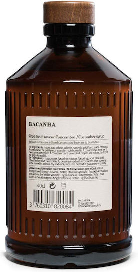 Bacanha Bio Gurke Geschmack Sirup 400 Ml Eistee Limonade Cocktails