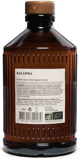 Bacanha Lime Flavor Organic Syrup 400 Ml Water Lemonade Cocktails