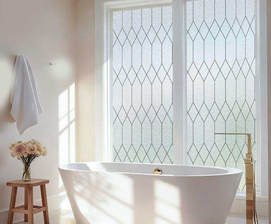 Opaque Self-adhesive Window Film 44.5x300cm Moroccan Lines
