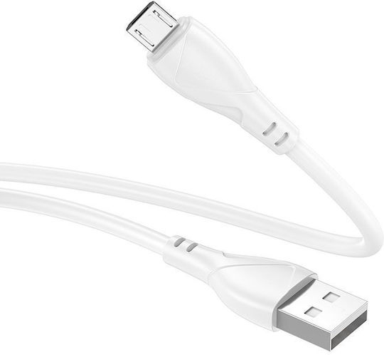 Borofone Редовен USB 2.0 към Микро USB Кабел Бял 1м 1 Брой