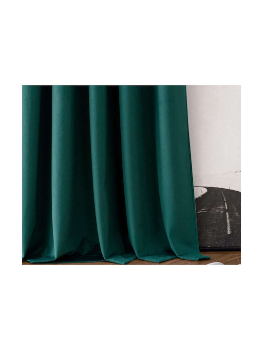 Set Perdele Opace Cu Coafură Verde 140x225cm