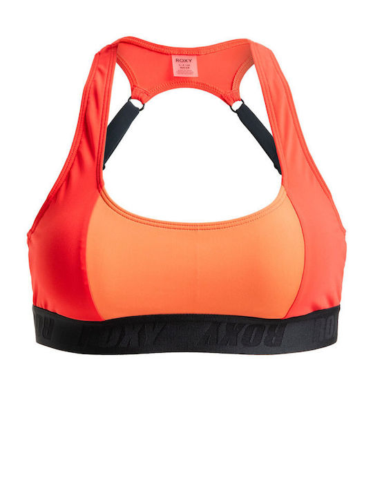 Roxy Women's Swimwear Active Colorblock Top Poppy Red