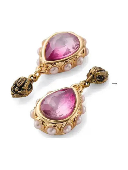 Kurt Geiger Gold Plated Earrings with Purple Stones Kurt Geiger Gold Plated Earrings with Purple Stones