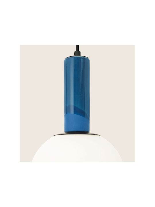 Zambelis Lights Κρεμαστό Φωτιστικό Μπλε με Ντουί E27 20x20εκ.