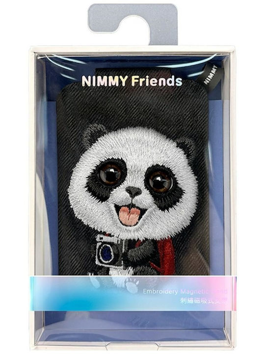 Magnetic Phone Wallet Stand Nimmy New Big-eye Cute Pets 2.0 Panda Black