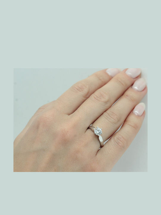 Ioannis Kosmima Single Stone Ring In 9K White Gold