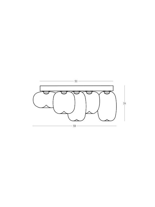 Zambelis Lights Deckenleuchte montieren 59cm Grau mit Integrierte LED