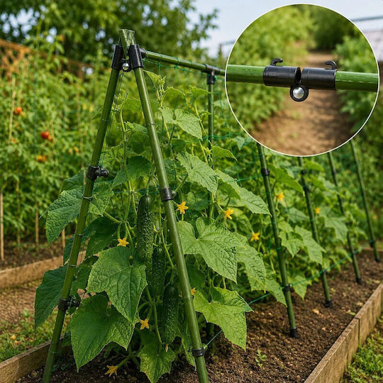 Gartenzaunbedarf aus Kunststoff 10 Stück Schwarz