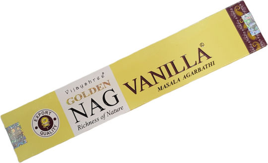 Golden Nag Vanilla Αρωματικά Sticks Χώρου 15gr/15τεμάχια Vijayshree