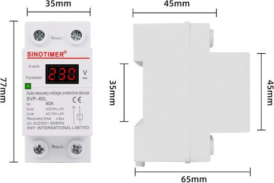 Sinotimer Instrument de Măsură pentru Panou Electric Digital pe Șină Monofazat