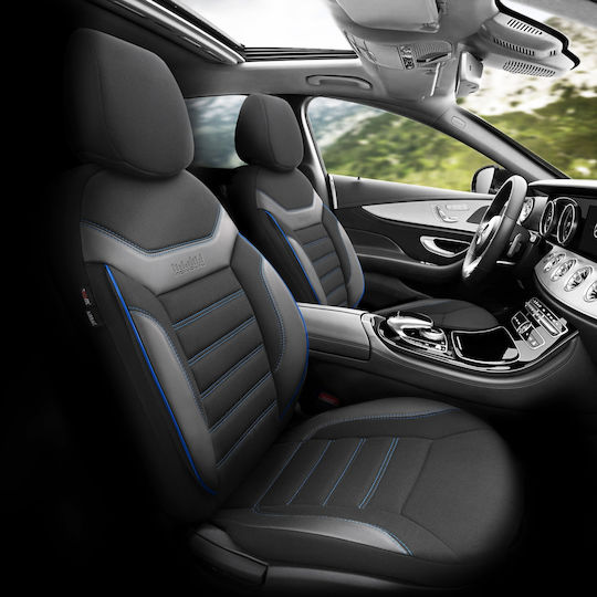 Комплект Калъфи За Автомобилни Седалки 11 Бр Памучни Черни Design