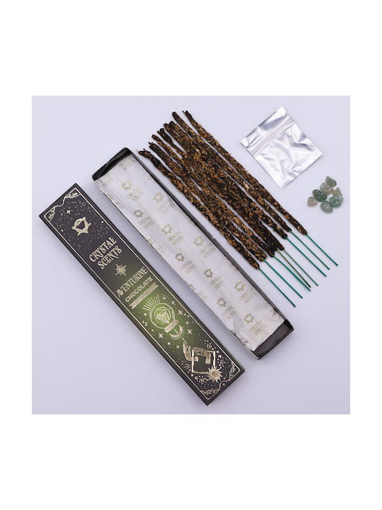 Smudge Kit Handmade Home Fragrance Sticks Combine Chocolate Perfume & Energy Natural Aventurine Crystal