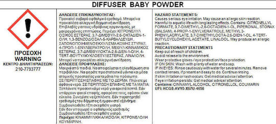Themagio Raumdüfte Baby Powder 200ml Transparente Flasche Schwarze Räucherstäbchen 77339