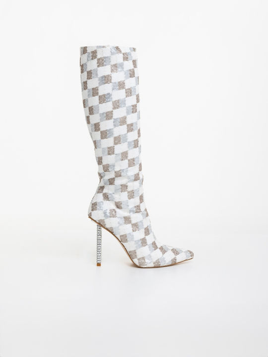 Damenstiefel mit Hohem Absatz Weiße