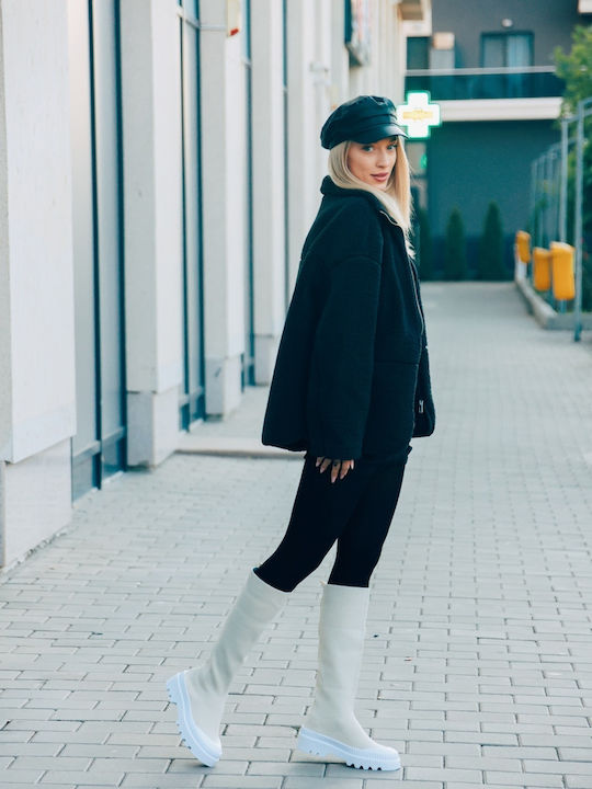 Damenstiefel mit Mittelhohem Beigen Absatz