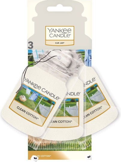 Yankee Candle Αρωματική Καρτέλα Κρεμαστή Αυτοκινήτου Clean Cotton 3τμχ