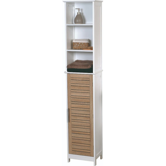 Evideco 9901306 Badezimmer-Säulenschrank Boden 35x26x173cm Natürliches Holz