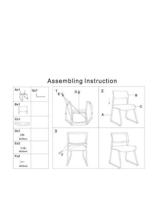 Chair Visitor in Blue Color 1pcs