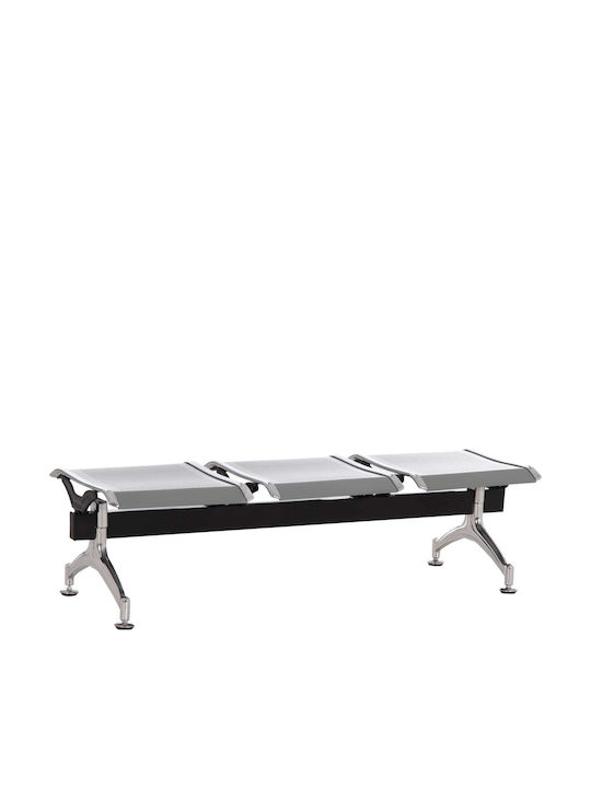 Three Seater Waiting Chair in Gray Colour