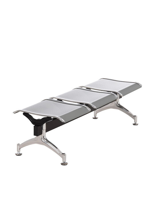 Three Seater Waiting Chair in Gray Colour