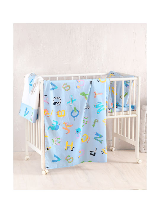 Rythmos Baby Duvet Cover Set with Pillowcase Blue 110x160cm