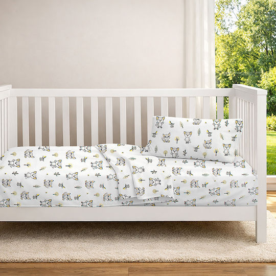 Dimcol Baby Duvet Cover Bebe White Grey 120x160cm