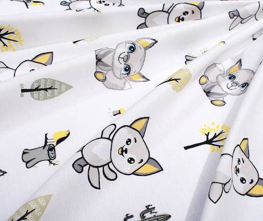 Dimcol Baby Duvet Cover Bebe White Grey 120x160cm