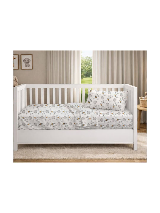 Dimcol Baby Duvet Cover Floating Bunny 715 Grey 120x160cm