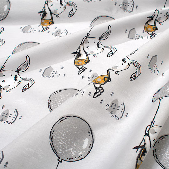 Dimcol Детска Покривка За Завивка Floating Bunny 715 Сив 120x160см