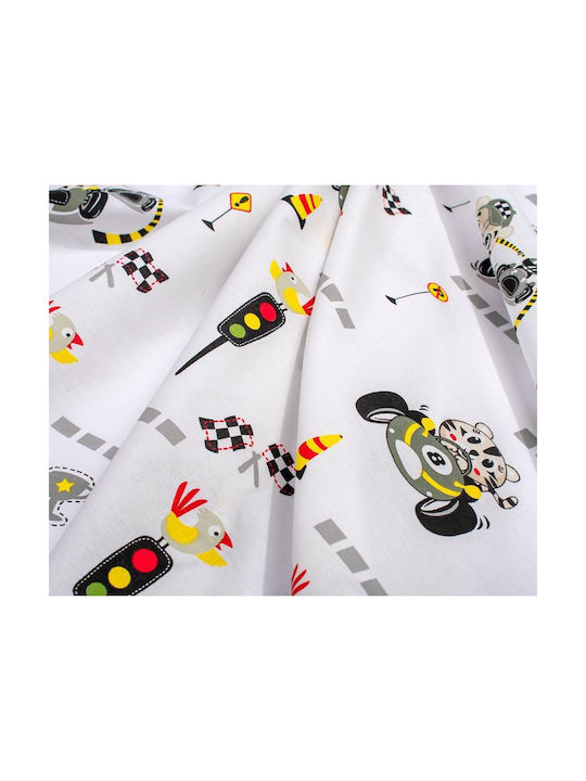 Dimcol Baby Duvet Cover Animal Grand Prix 590 White Olive 120x160cm