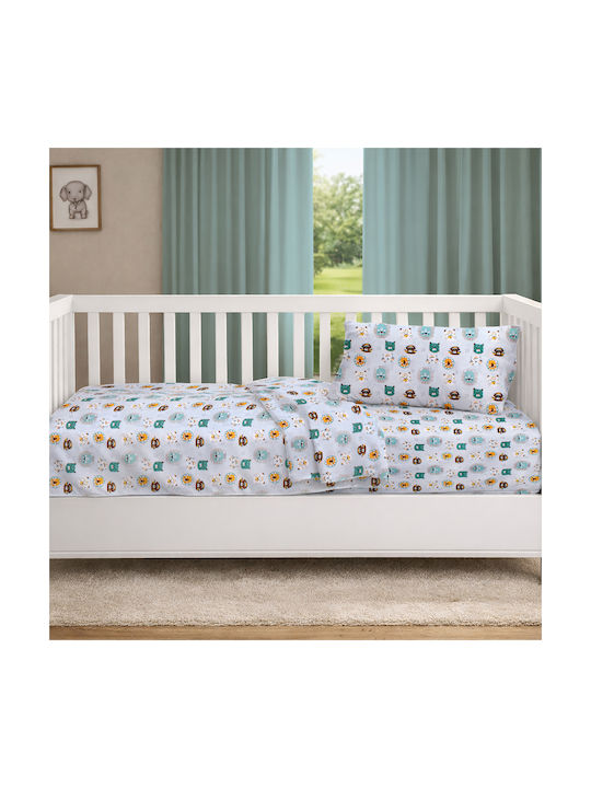 Dimcol Βρεφική Παπλωματοθήκη Big Cats 28 Light Aqua 120x160εκ.