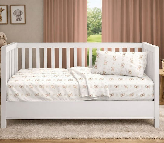 Dimcol Детска Покривка За Завивка Newborn Bear 716 1 Бяло-Бежова 120x160см