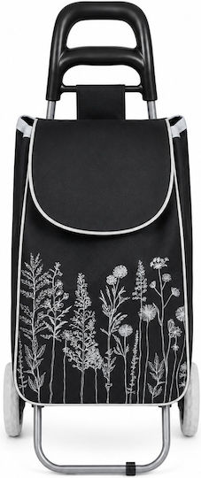 Căruț Metalic de Piață Negru 35x27x94cm