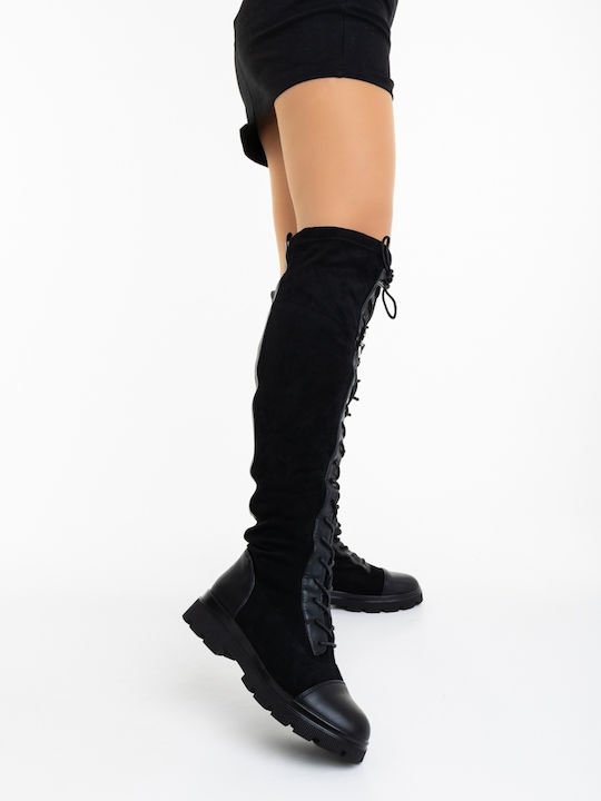 Damenstiefel mit Pelz Schwarze