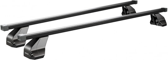Menabo Complete Set Car Roof Bars Iron Omega M 112 Cm Black Peugeot Ranch 1996>2013-2 Pcs 9860 Mb+12670 Mb Mp.pe.12670/mb-omg-18