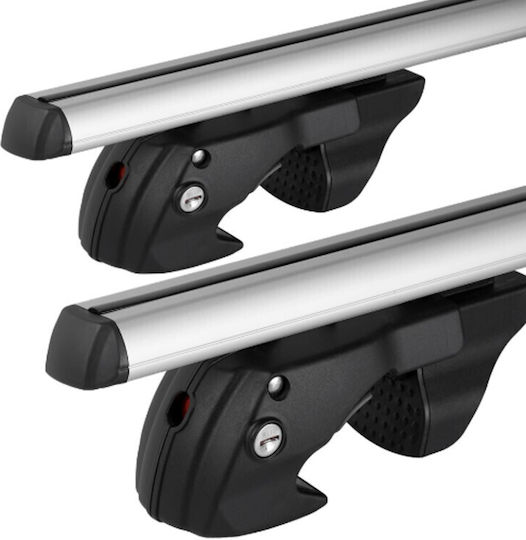 Menabo Car Roof Bars Aluminum Sherman Silver 120 Cm Silver Color Ford Transit Courier 2014 Raised Rails Parallel Bars Empty 2 Pieces 9590/mb Mp.9590/mb-94