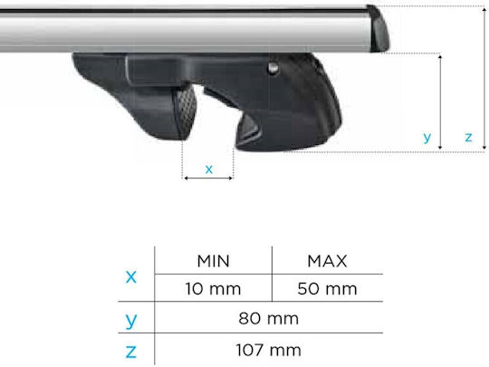 Menabo Car Roof Bars Aluminum Sherman Silver 120 Cm Silver Color Ford Transit Courier 2014 Raised Rails Parallel Bars Empty 2 Pieces 9590/mb Mp.9590/mb-94