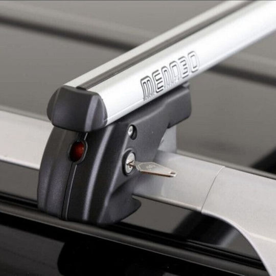 Menabo Car Roof Bars Aluminum Sherman Silver 120 Cm Silver Color Ford Transit Courier 2014 Raised Rails Parallel Bars Empty 2 Pieces 9590/mb Mp.9590/mb-94