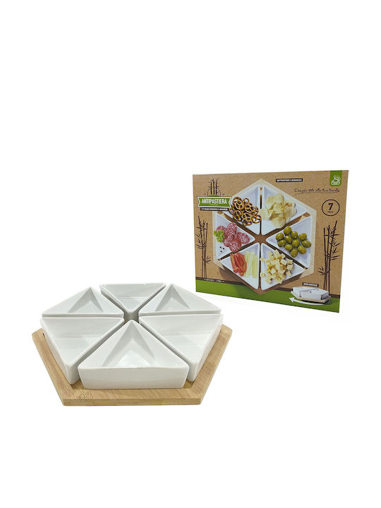 ArteLibre Keramik Ordnungshüter 6 Schlitze mit Basis Weiß Ø31cm 1Stück