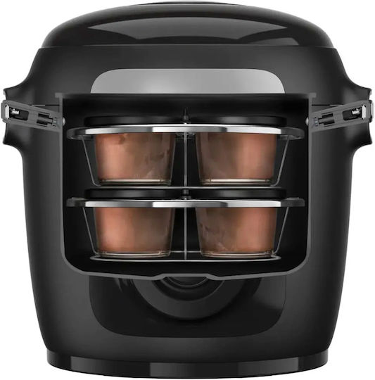 Tefal Комплект 8 Стъклени Контейнери Поставка За Капаци Xa6140e0 Съвместим С Tefal Cook4me Мултикукър Серия Cy85xx Cy91xx Прозрачен