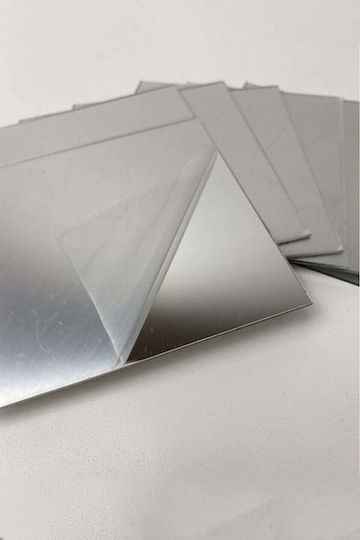 Stewehome Decorative Wall Mirror Sticker 4 Pieces Silver 15x15 Cm