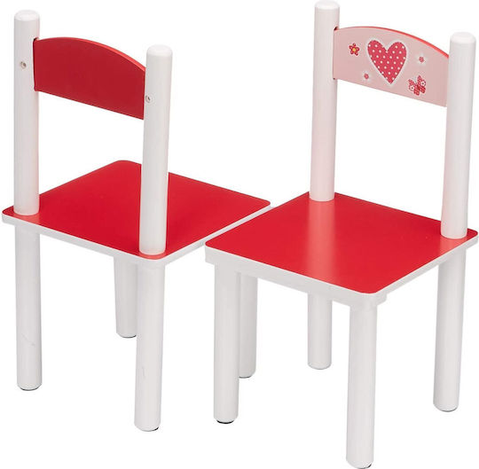 Kids Table Set with Chairs Made of Wooden Pink Kesper