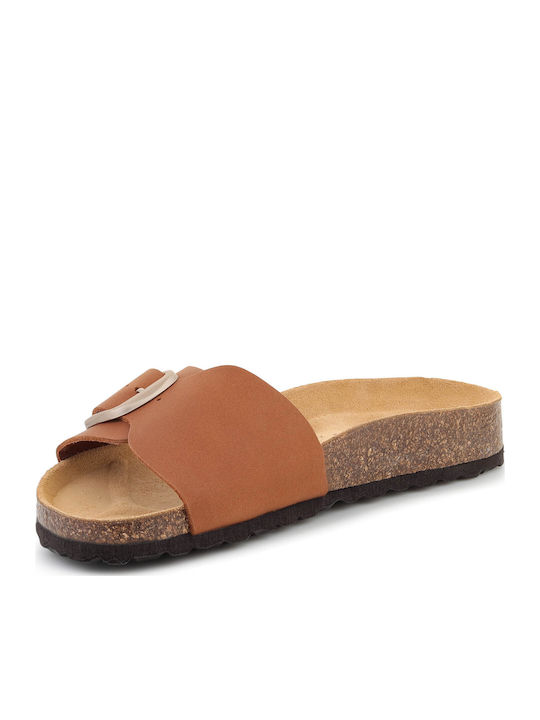 Damen Flache Sandalen Braun